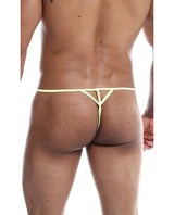 Male Basics Sinful Hipster Wow T Thong G-String Yellow Print MD