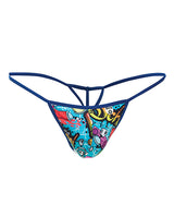 Male Basics Sinful Hipster Music T Thong G-String Blue Print LG