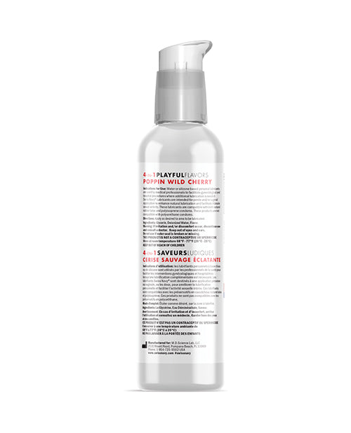 Swiss Navy 4 In 1 Flavored Lubricant 4oz - Poppin Wild Cherry