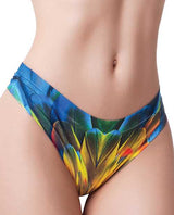 Mememe Paradise Birds Parrot Printed Thong MD