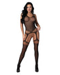 Seamless Bodystocking w/Crystal Details - Black O/S
