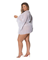 Modern Romance Flowing Short Robe White 2X