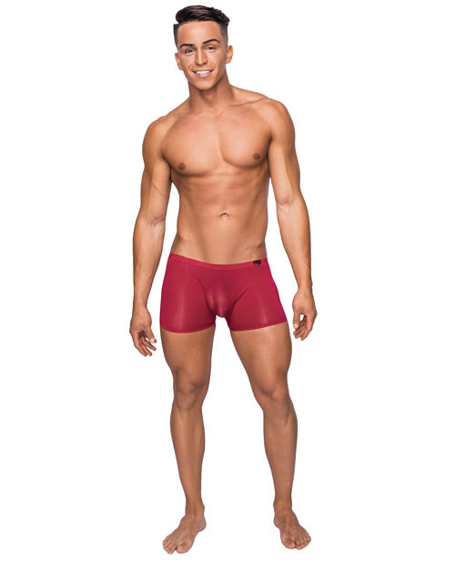 Seamless Sleek Short w/Sheer Pouch Red LG