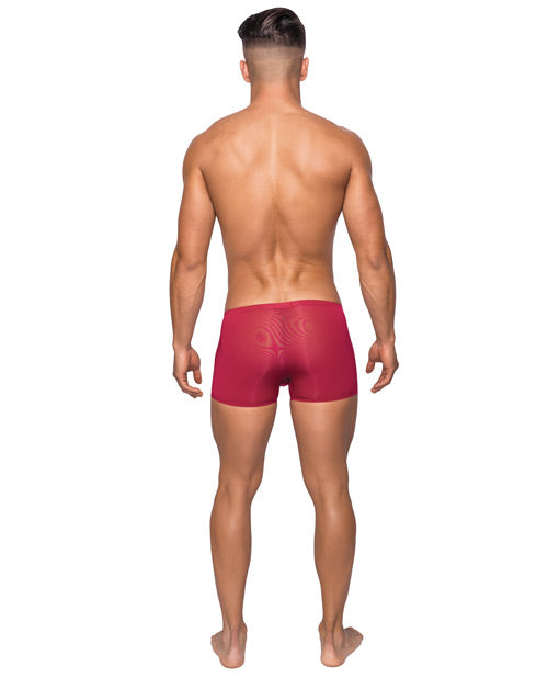 Seamless Sleek Short w/Sheer Pouch Red LG