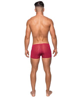 Seamless Sleek Short w/Sheer Pouch Red LG