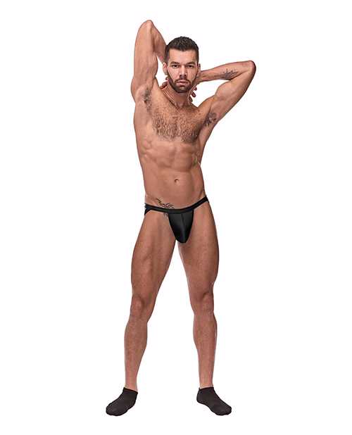 Cage Matte Strappy Ring Jock Black S/M