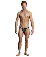 Male Power Rip off Thong w/Studs Black L/XL