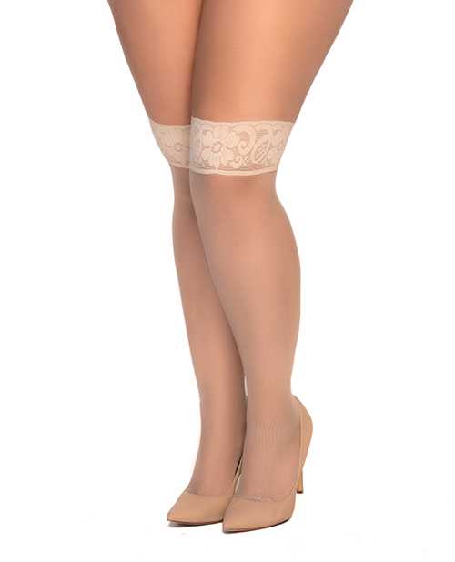 Mesh Thigh High Stockings Nude QN