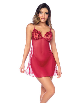 Luxe Babydoll w/Adjustable Straps & G-String - Red L/XL