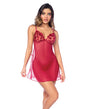 Luxe Babydoll w/Adjustable Straps & G-String - Red L/XL