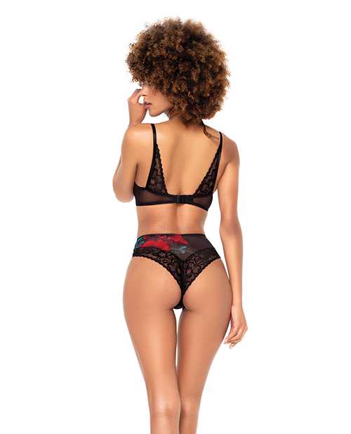 Underwire Bra Top & High Waisted Bottom Black L/XL