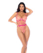 Scallop Lace and Mesh Underwire Teddy - Pink SM