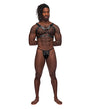 Leather Gemini Double Ring Harness Black O/S