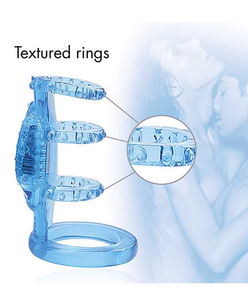 Doctor Love's Zinger Vibrating Cock Cage - Blue