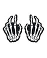 Neva Nude Holographic Skeleton Hands Pasties - White/Black O/S