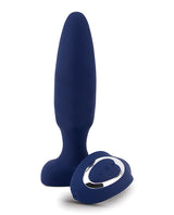 Nu Sensuelle Andii Fino Roller Motion Rechargeable Silicone Anal Plug with Remote Control - Navy Blue