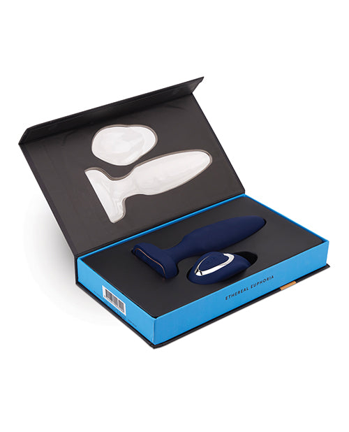 Nu Sensuelle Andii Fino Roller Motion Rechargeable Silicone Anal Plug with Remote Control - Navy Blue