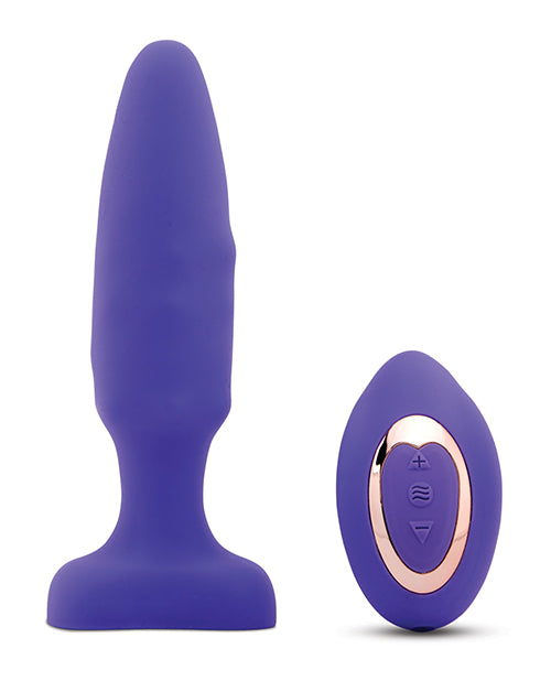 Nu Sensuelle Andii Fino Roller Motion Rechargeable Silicone Anal Plug with Remote Control - Ultra Violet