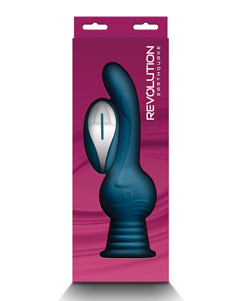 Revolution Earthquake Rechargeable Silicone Vibrator with Remote Control - Teal