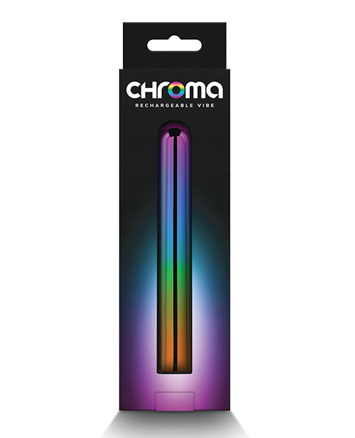 Chroma Rainbow Rechargeable Vibrator - Large - Multicolor