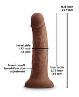 Colours Pleasures Silicone Vibrating Dildo 7in - Chocolate