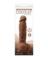 Colours Pleasures Silicone Vibrating Dildo with Balls 5in - Caramel