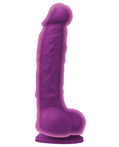 Colours Dual Density Silicone Dildo 5in - Purple