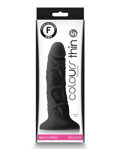 Colours Pleasures 5" Thin Dildo - Black