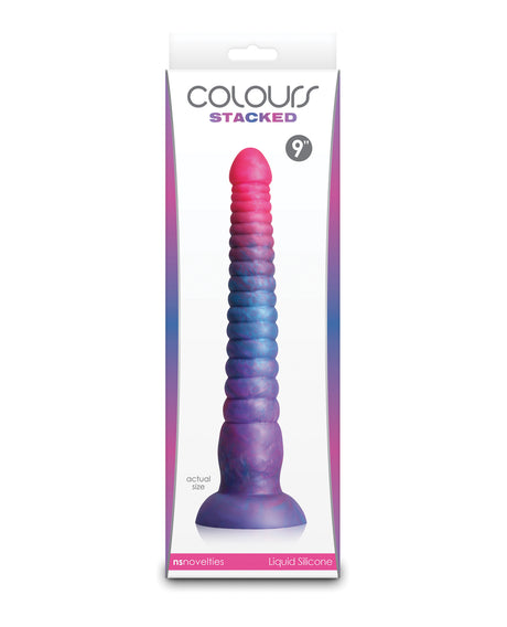 Colours Stacked 9" Dildo - Pink/Blue