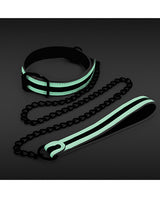 GLO Bondage Glow In The Dark Collar and Leash - Green