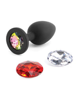 Glams Xchange Round Silicone Anal Plug - Small - Black