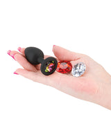 Glams Xchange Round Silicone Anal Plug - Small - Black