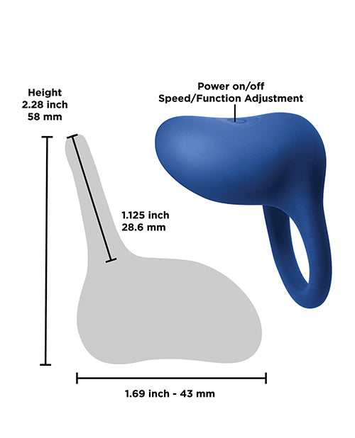 Inya Regal Rechargeable Siicone Cock Ring - Blue