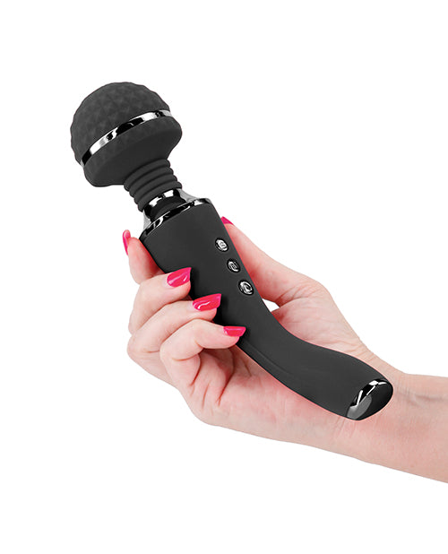 Sugar Pop Bliss Rechargeable Silicone Wand Massager - Black