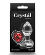 Crystal Desires Glass Heart Gem Butt Plug Small - Red