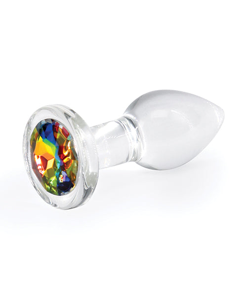 Crystal Desires Rainbow Gem Glass Anal Plugs - Small