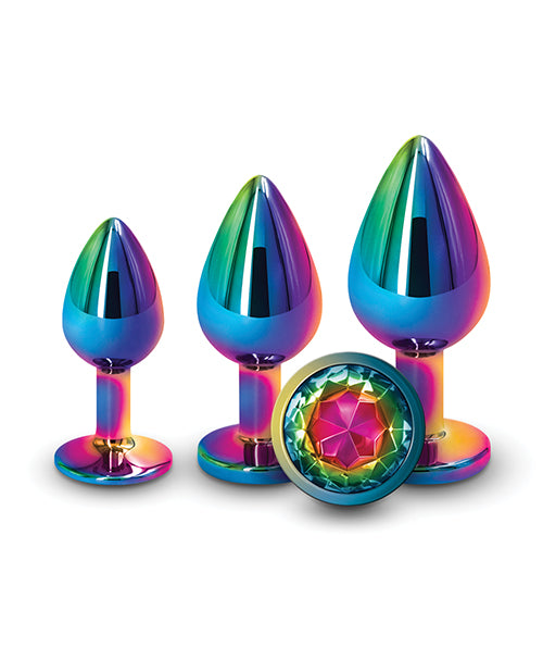 Rear Assets Aluminum Anal Plug Trainer Kit (3 pieces) - Rainbow