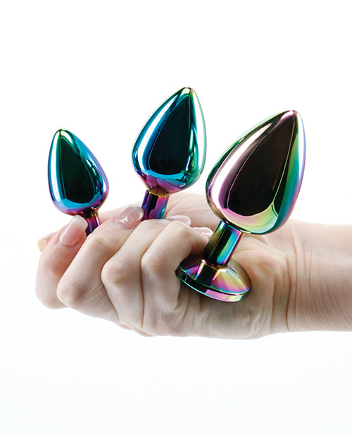 Rear Assets Aluminum Anal Plug Trainer Kit (3 pieces) - Rainbow