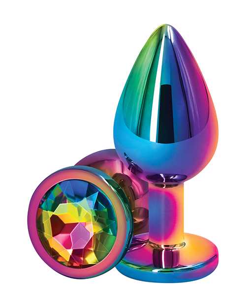 Rear Assets Multicolor Anal Plug - Med - Rainbow