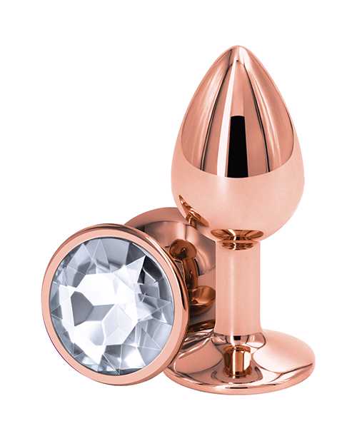 Rear Assets Rose Gold Anal Plug - Small - Clear