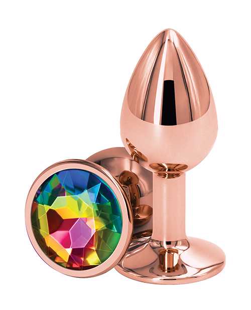 Rear Assets Anal Plug - Small - Rose Gold/Rainbow