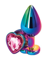 Rear Assets Multicolor Heart Anal Plug - Medium - Pink