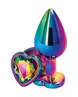 Rear Assets Heart Anal Plug - Medium - Multicolor/Rainbow