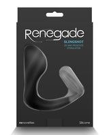 Renegade Slingshot Silicone Cock Ring and Prostate Plug - Black