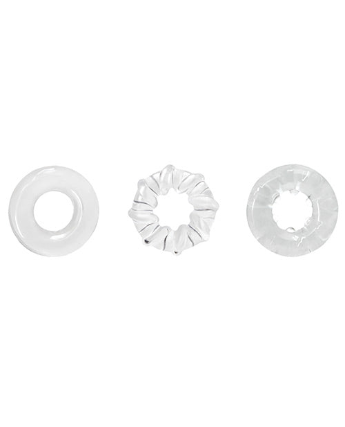 Renegade Dyno Rings Super Stretchable Cock Rings (Set of 3) - Clear