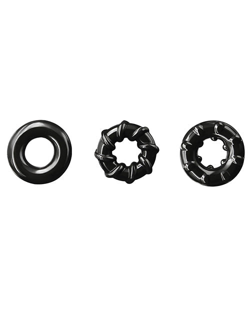 Renegade Dyno Rings Super Stretchable Cock Rings (Set of 3) - Black