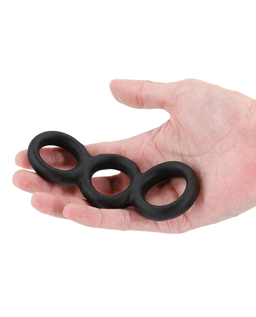 Renegade Threefold Silicone Cock Ring - Black