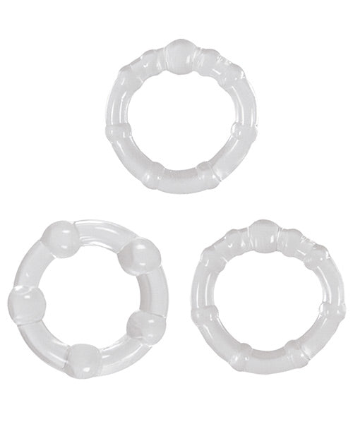 Renegade Super Stretchable Intensity Cock Rings (Set of 3) - Clear