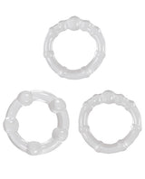 Renegade Super Stretchable Intensity Cock Rings (Set of 3) - Clear