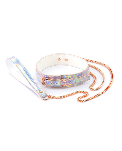 Cosmo Bondage Collar and Leash - Rainbow